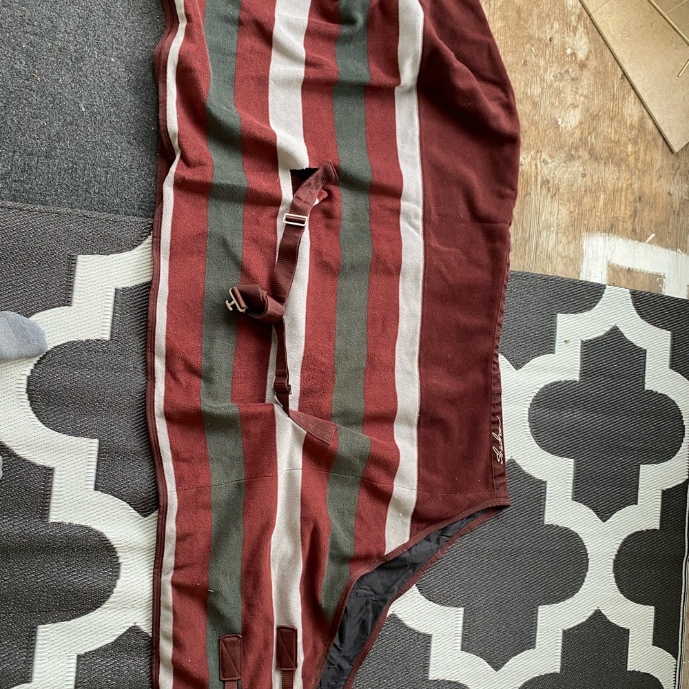 Supra Burgundy and Gray Striped Pet Overalls